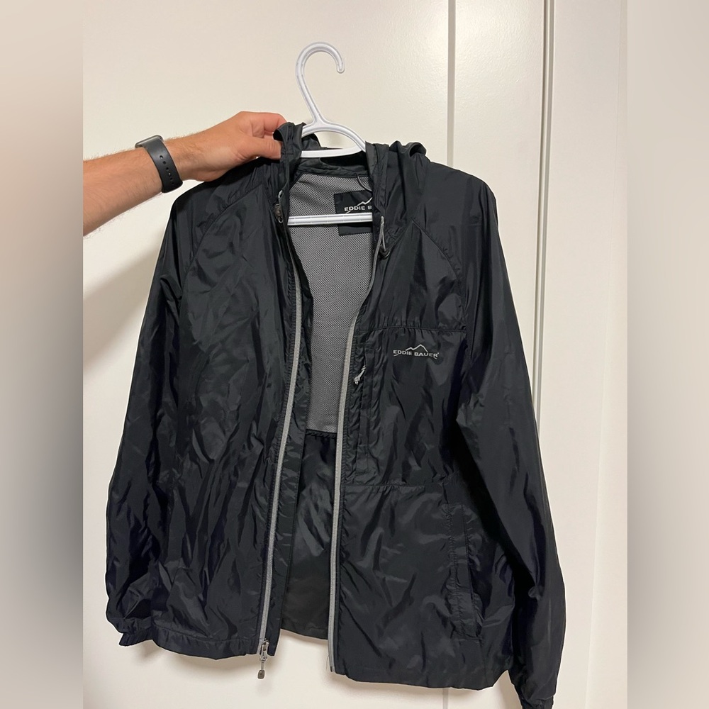 Eddie Bauer Black Windbreaker Jacket